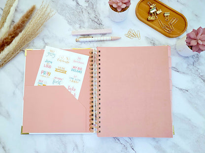 Blessed Beyond Measure Faith Journal | Blank Lined Multi-Function Notebook with Bible Verses