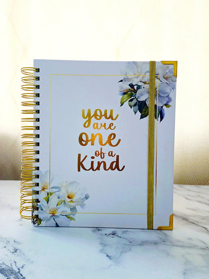 You Are One of a Kind Creative Journal | Blank Lined Multi-Function Notebook with Inspirational Quotes