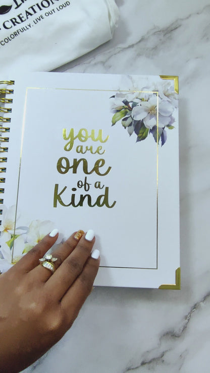 You Are One of a Kind Creative Journal | Blank Lined Multi-Function Notebook with Inspirational Quotes