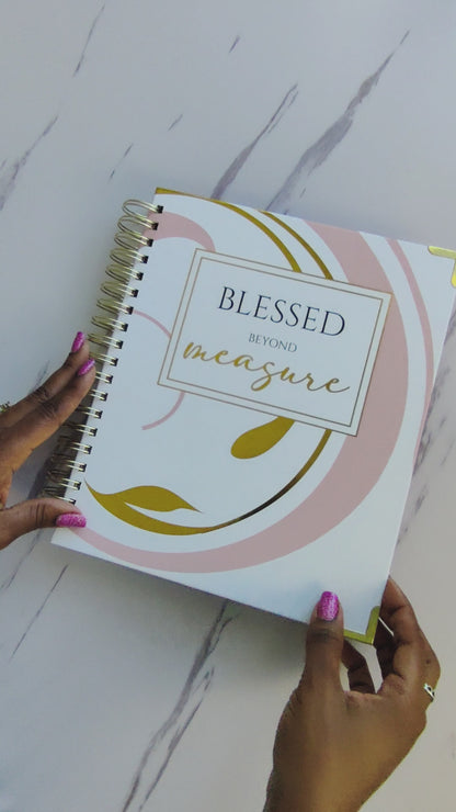 Blessed Beyond Measure Faith Journal | Blank Lined Multi-Function Notebook with Bible Verses